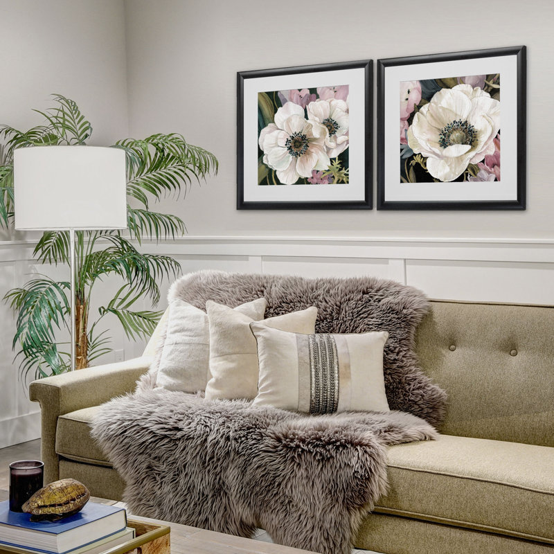 " Anemone Study " 2 - Pieces, Black Framed