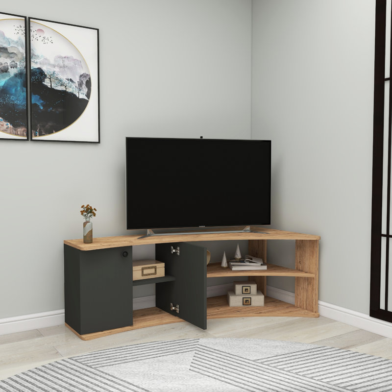 TV Stand with Shelves and Cabinet Dion, Atlantic Pine/Anthracite