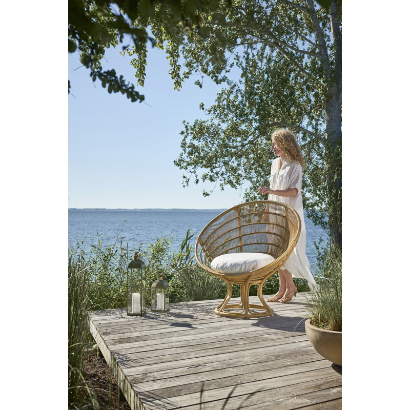 Chaise longue d'extérieur Franco Albini Luna, Toile blanche, Naturel