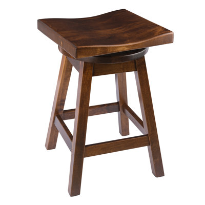 Burnside Swivel Solid Wood Counter Stool