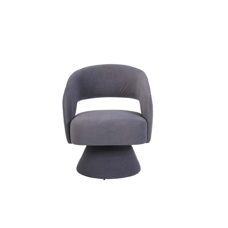Fauteuil d'appoint pivotant, fauteuil, fauteuil simple pour le salon, Velours gris velours