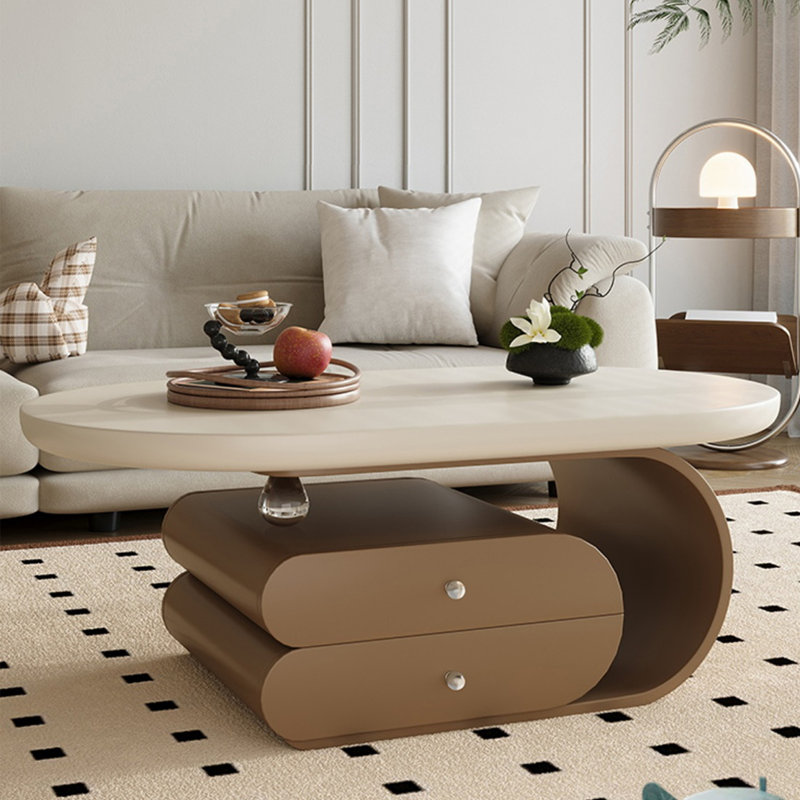oval coffee table, 16.1" H x 51.2" L x 27.6" W