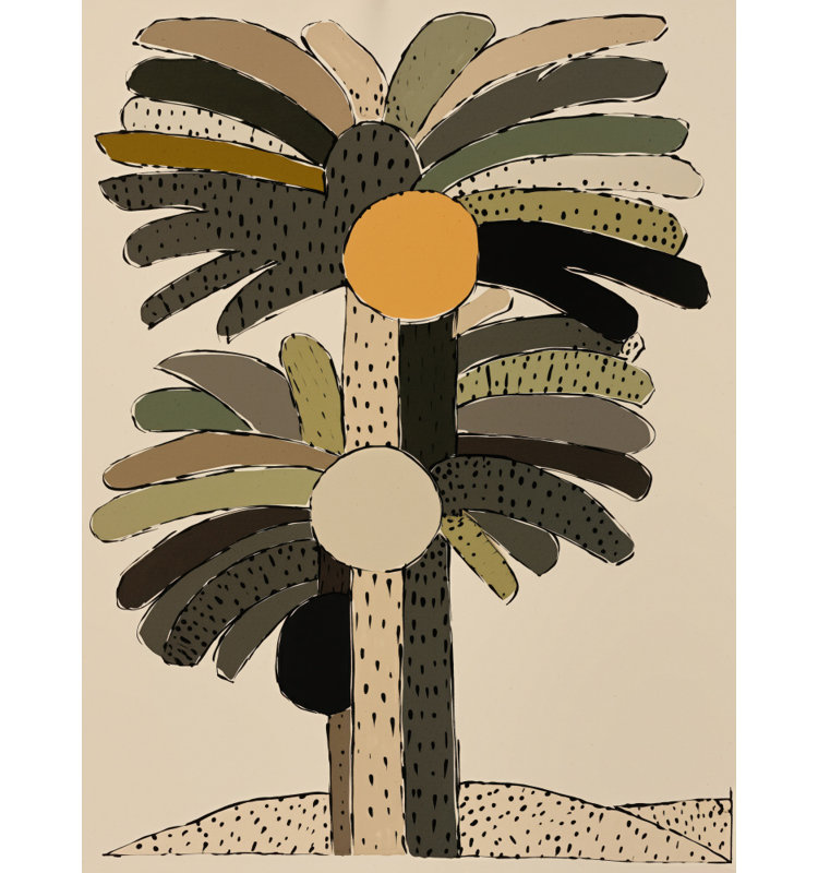 Palm Silhouettes by Other Artist, 12 × 18, Framed Canvas, Gold