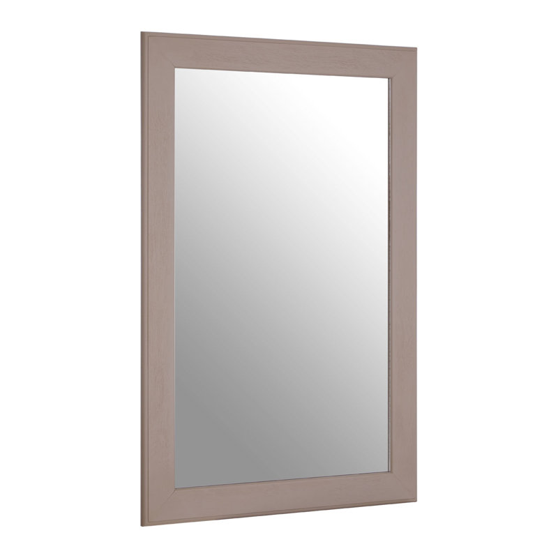 Wine Solid Wood Flat Wall Mirror, Vintage Grey