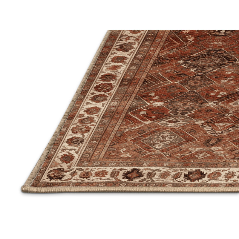 Machine Washable Persian Brown Area Rug, Square 3'