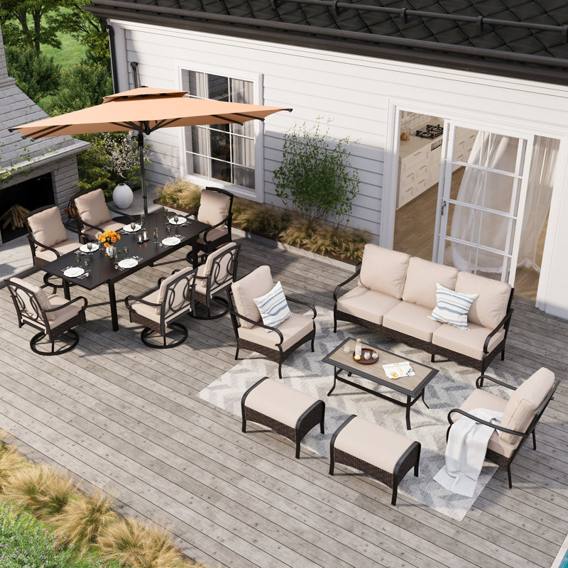 13-person outdoor patio furniture sets , 29.84" H x 84" L x 37.45" D