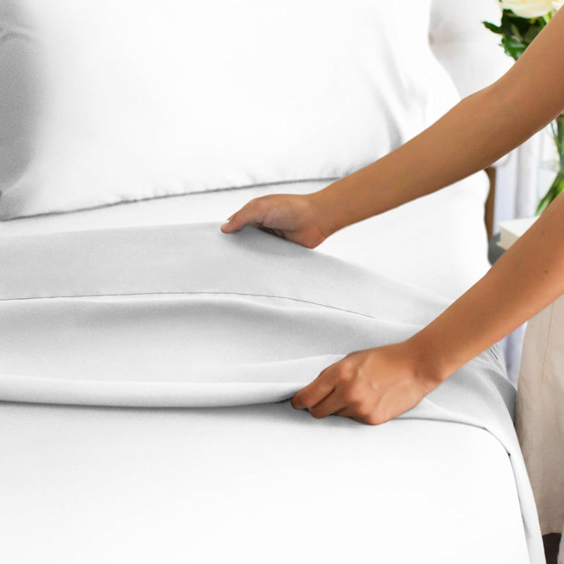 Bamboo Sheet Set, Cooling & Breathable Bed Sheets, Soft Hotel Luxury Bedding, Deep Pocket Fit, Full Sheet Set + 2 Pillowcases