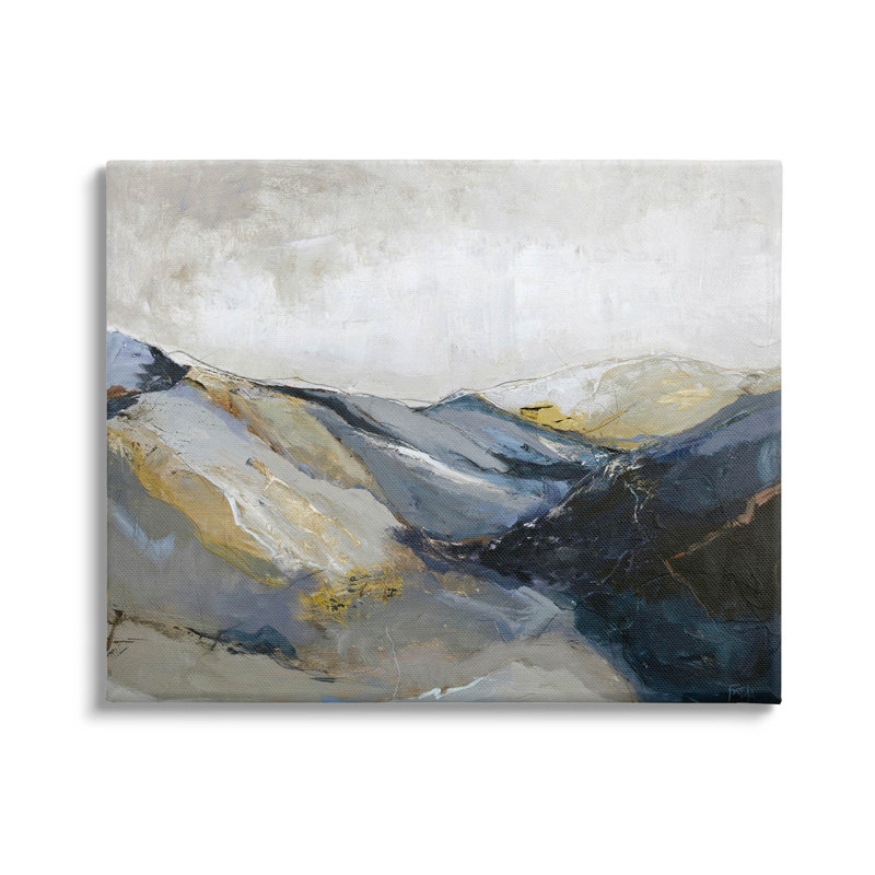 «Abstract Mountain Peaks» par Design Fabrikken - peinture sur toile tendue, H 36 po x l 48 po x P 1,5 po