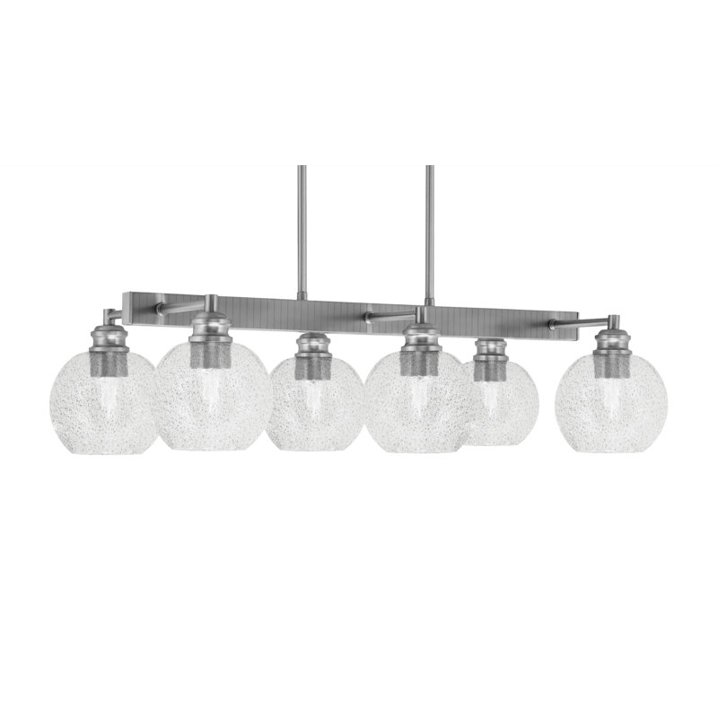 Edge 6 Light Bar With 5.75" Glass, Brushed Nickel, Smoke