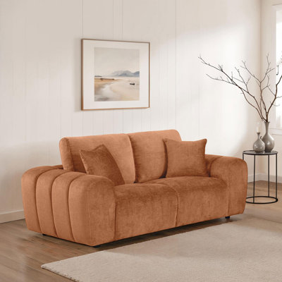 Mid-Century Modern Upholstered Loveseat for Living Room
