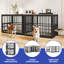 Cage pour chien polyvalente à deux chenils avec bols rotatifs-993289936-993289937
