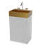 Meuble-lavabo en marbre 20 po avec lavabo en acier inoxydable doré et armoire autoportante-1171235845