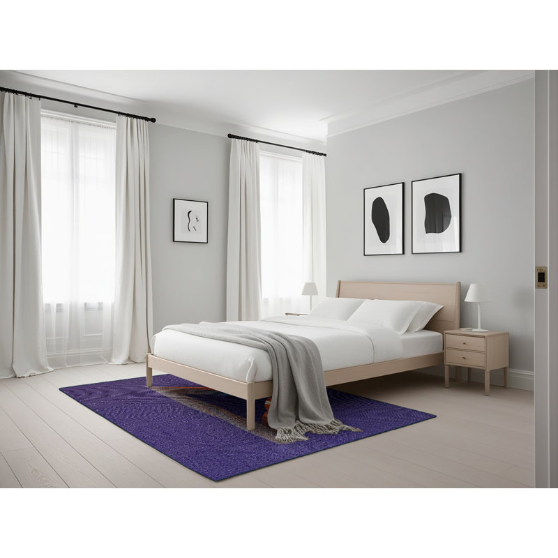 Tapis de zone bleue à motifs, Rectangle 5 pi x 7 pi