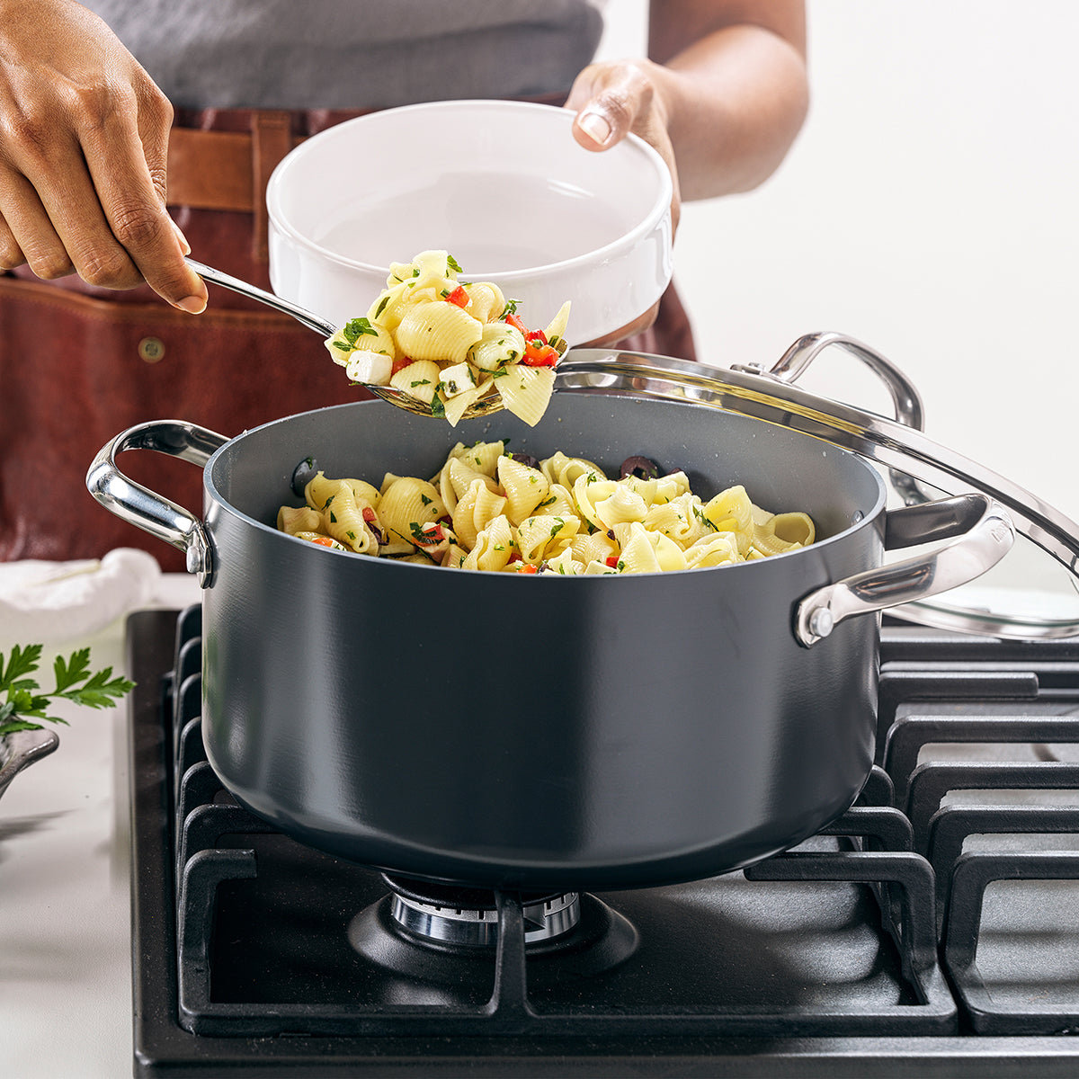 GreenPan Valencia Pro Ceramic Non-Stick Stockpot, 5.5 Qt