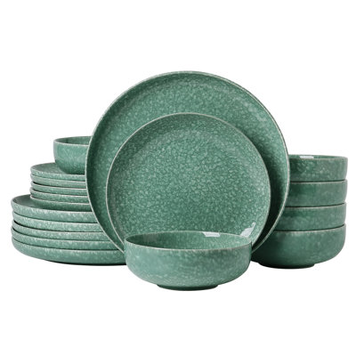  Colorful Star 18 Piece Stoneware Dinnerware Set, Service For 6