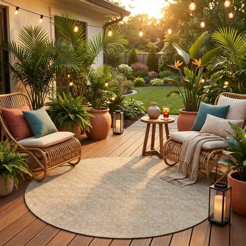 Tapis d'intérieur rond 8 po
