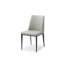 Ensemble de deux chaises d'appoint de salle à manger rembourrées en similicuir gris et noir