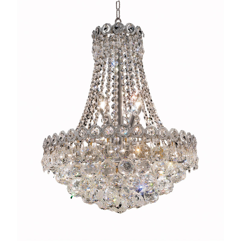 Lustre empire unique à 11 lumières Zoila, Chrome
