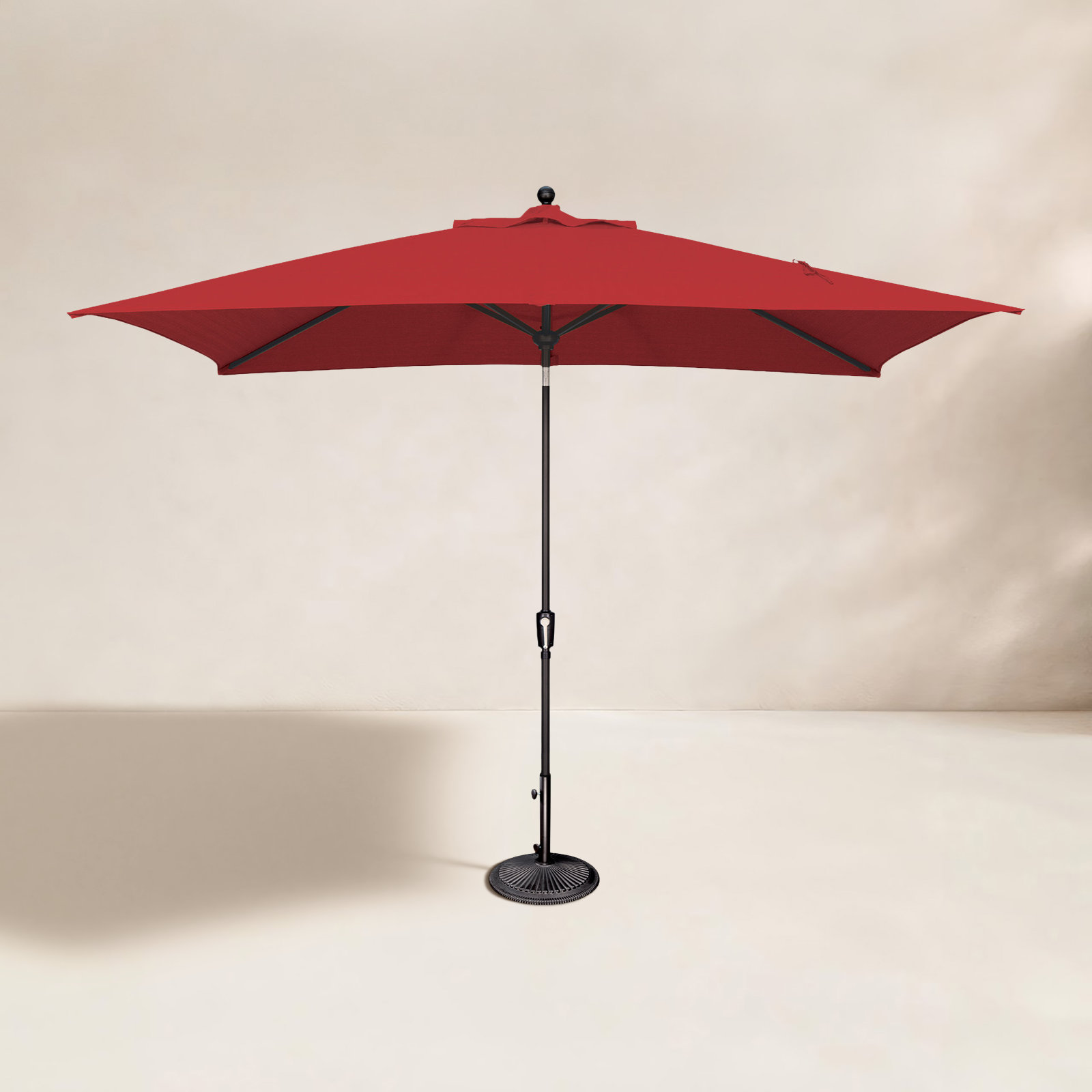 Launceston 6.5' Umbrella, Canvas Jockey Red Sunbrella® Canvas, Black