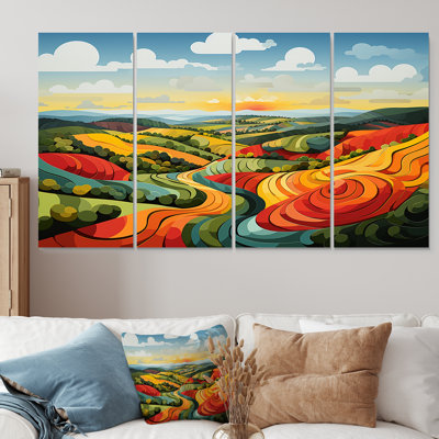 Ensemble d'art mural minimaliste multicolore Meadow Field I - Meadow