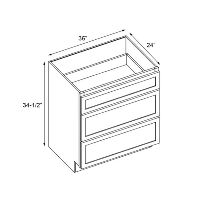 Armoire de base standard H 34,5 po, L 36 po x H 34,5 po, Bleu