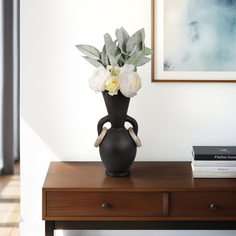Oyler Black Omix Vase, 18'' H X 9'' W X 8'' D