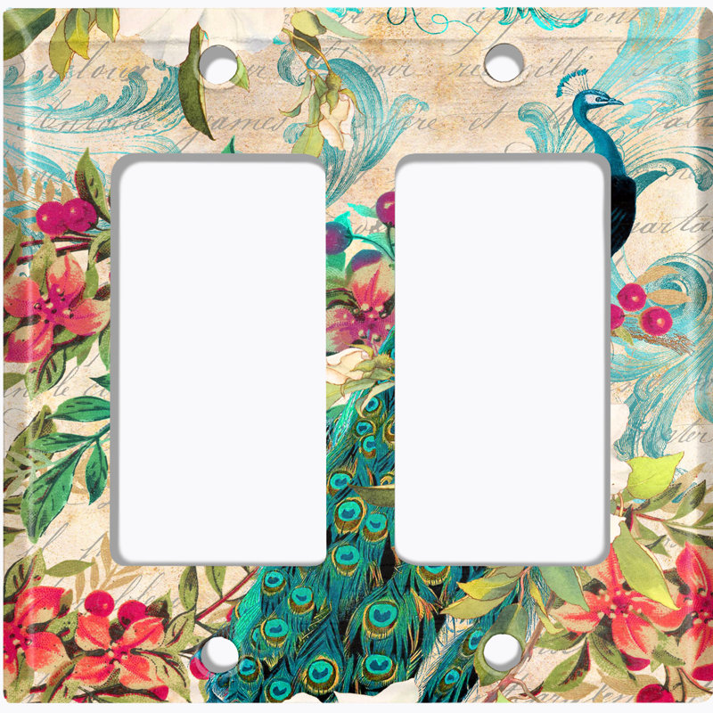 Patterned 2 - Gang Toggle Light Switch Standard Wall Plate