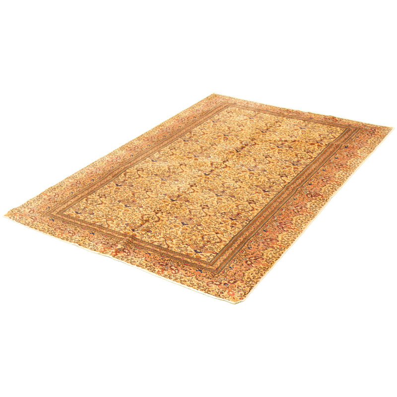 Tapis unique en laine noué à la main de style années 1990 de 6 pi 8 po x 9 pi 9 po Gunnin