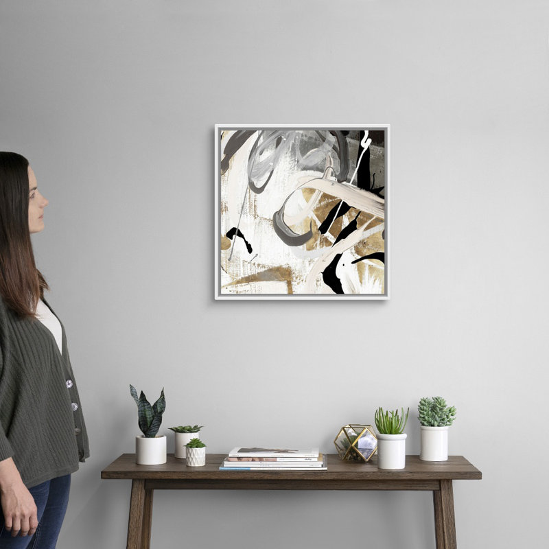 " Tangled I " Painting Print, Floater Framed Canvas, Natural, 25.25" H x 25.25" W