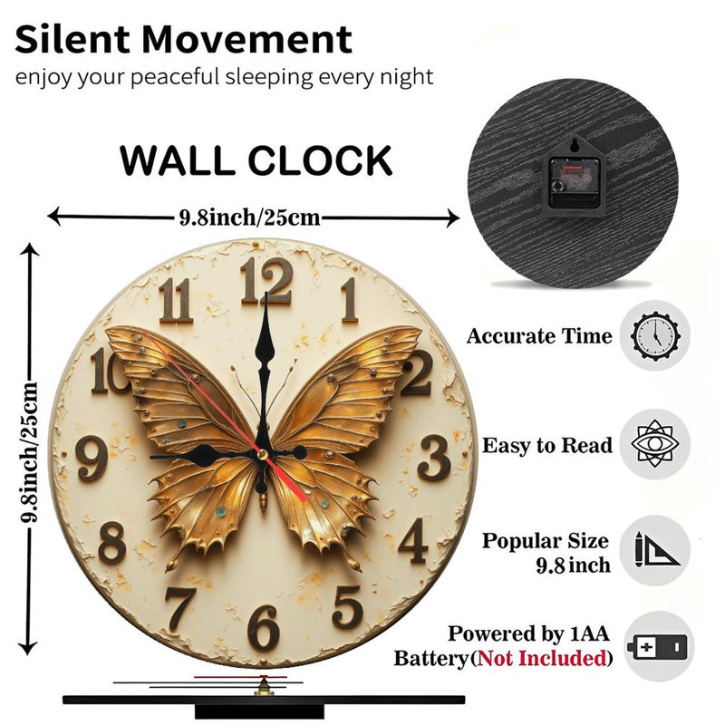 Horloge décorative papillon