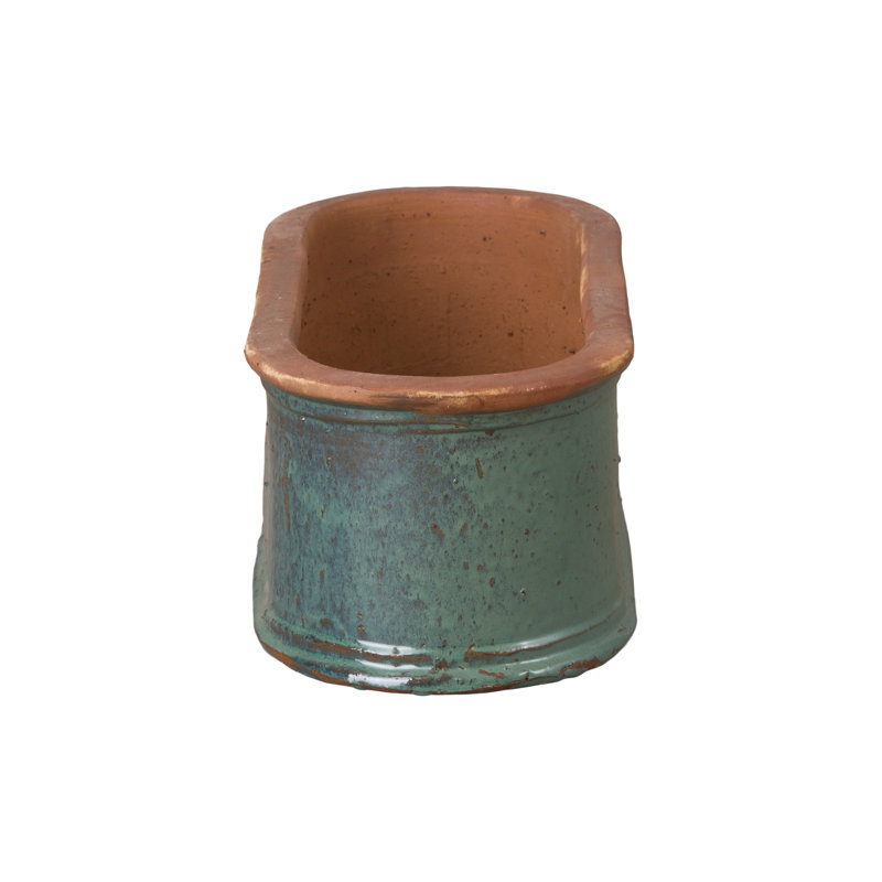 Window Box Handmade Ceramic Planter, 11" H x 24" W x 9" D, Teal
