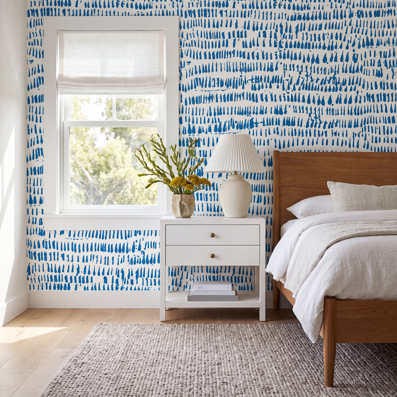 Bartlow Modern Abstract Wallpaper, Blue