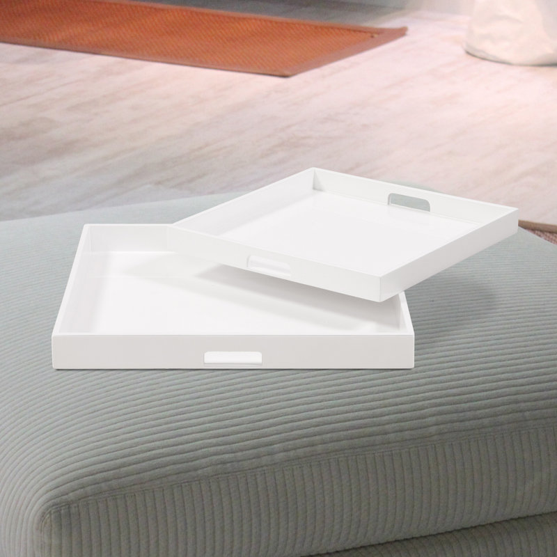 Ensemble de plateaux de service 2 pièces Mckenna, Blanc