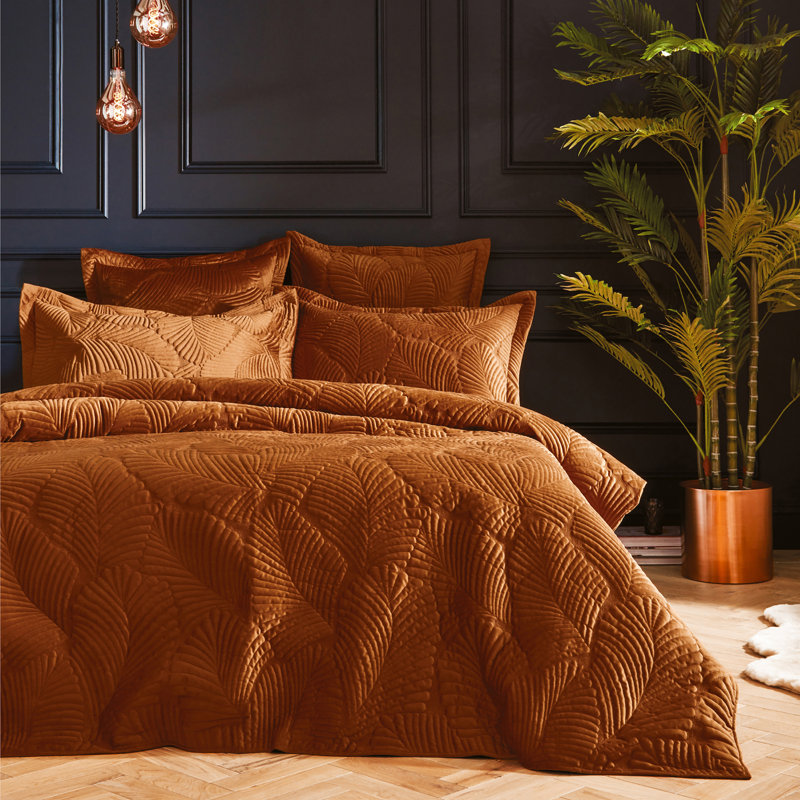 Palmeria Duvet Cover Set, 200cm W x 200cm L, Rust