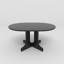 Table de salle à manger ovale extensible X43 "de style campagnard: base en forme de X à tréteaux noirs, rallonge amovible pour des sièges flexibles