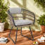 Ensemble de 2 chaises de patio confortables et de fauteuils en rotin durables pour le jardin