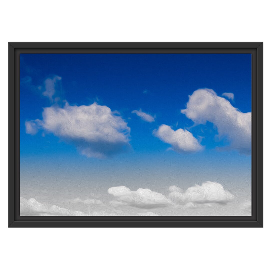 Gerahmtes Wandbild Schäfchenwolken an blauem Himmel