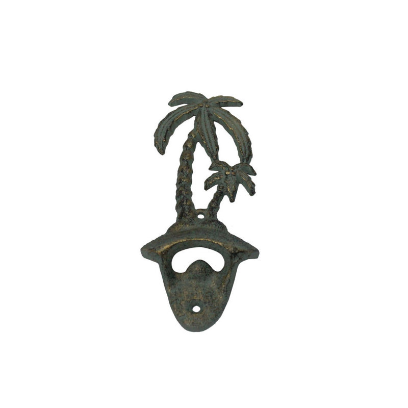 Ouvre-bouteille en métal Orlovista Palm Tree, Bronze avec vert-de-gris rustique
