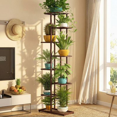 8 Tier Metal Plant Stand Indoor,Plant Shelf,Corner Shelf Flower Pot Stand Tiered Plant Stands,Multi-Layer Vintage Design Plant Shelf for Living Room Balcony Garden.