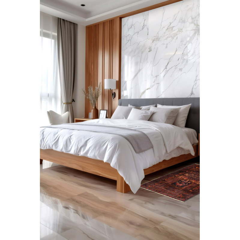Tapis brun Teimani 2 pi 9 po x 4 pi 7 po