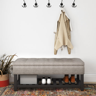 Cosmopoli - Storage Ottoman Bench With Open Bottom - Distressed