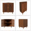 Armoire de coin rétro avec 2 portes creuses sculptées et 2 tablettes à niveaux-1767344540