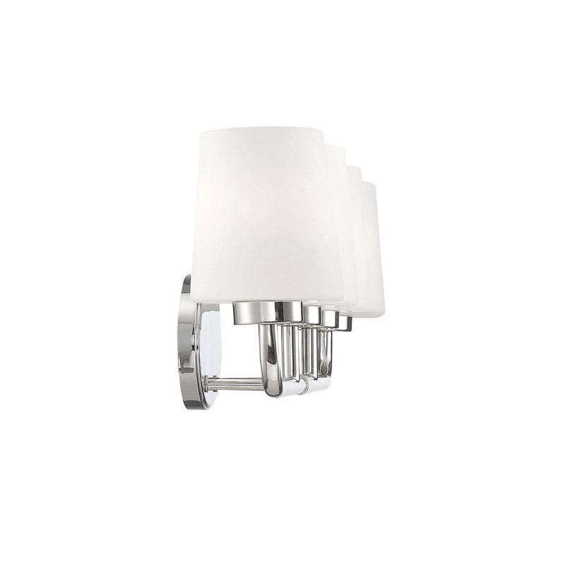 Chrome 2-Light Vanity with Etched Opal Glass Shades