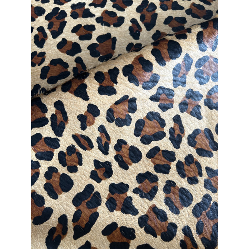 Handmade Leopard Print Cowhide Rug