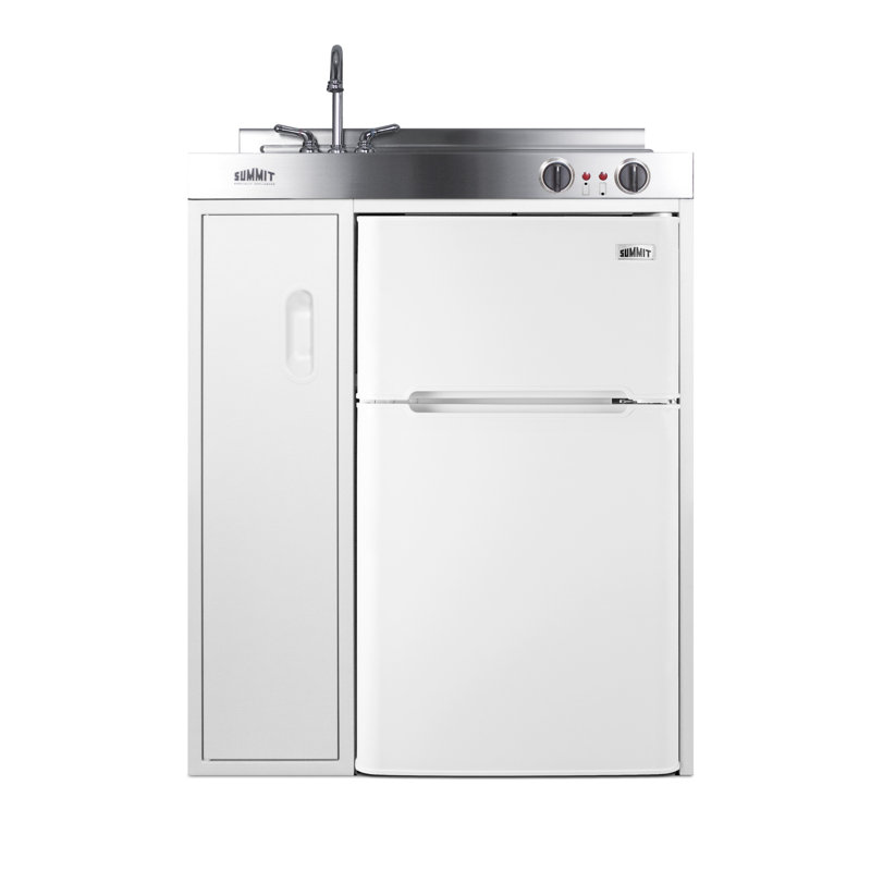 30'' Wide White Stainless Steel All-In-One Kitchenette
