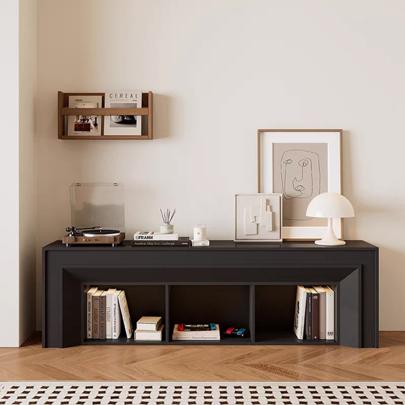 Foyer en bois manufacturé noir, H 23,62 po x l 78,74 po x P 12,6 po, Noir