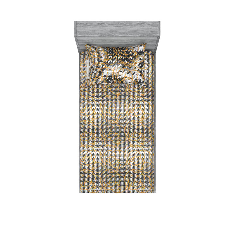 Drap-housse et taies décoratives Ambesonne, Ensemble de draps pour lit simple TG avec 1 taie d