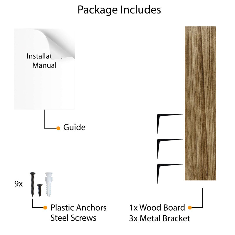 48'' Wall Bookshelves, Wood Floating Shelves, Deep Shelves Wall Mounted, Living Room Shelf, 6.6" H x 48" W x 10" D