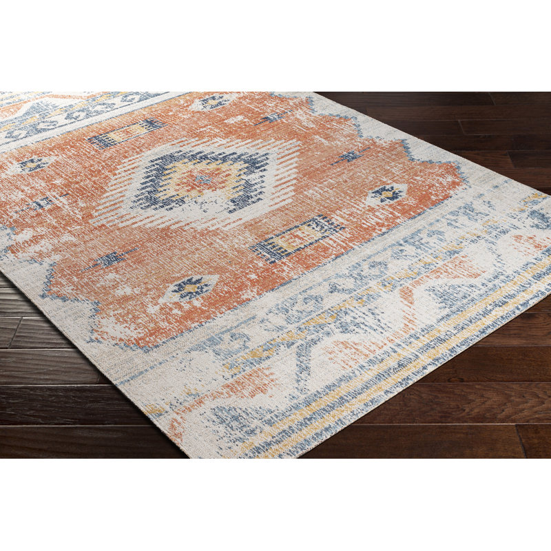 Enciso Machine Woven Stain Resistant Indoor/Outdoor Area Rug, Rectangle 6'7" x 9'