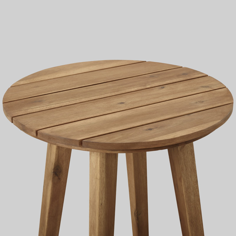 Tori Round Acacia Solid Wood Outdoor Side Table - 50 cm W 50 cm D, Brown